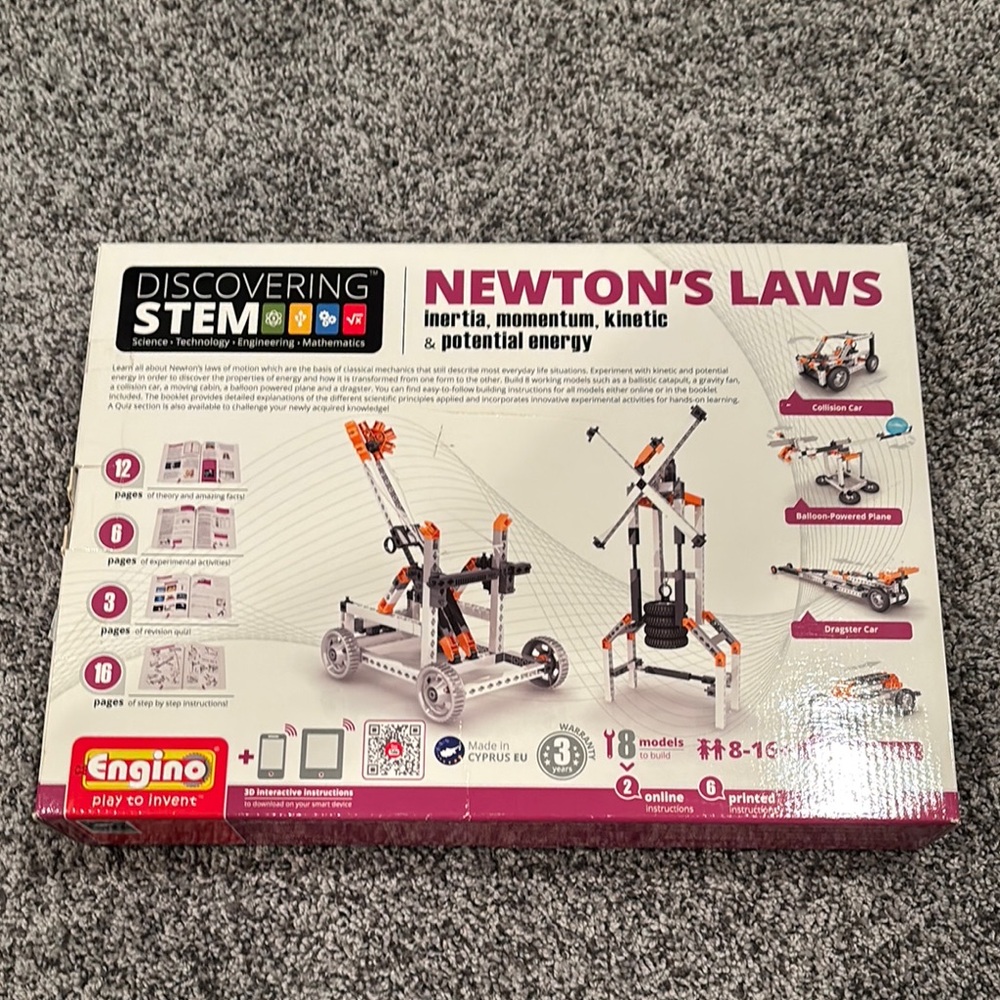 New in box : newton’s law kit